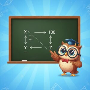 Diagrama visual mostrando como montar uma regra de três simples e composta, com setas indicando a relação entre as grandezas proporcionais.